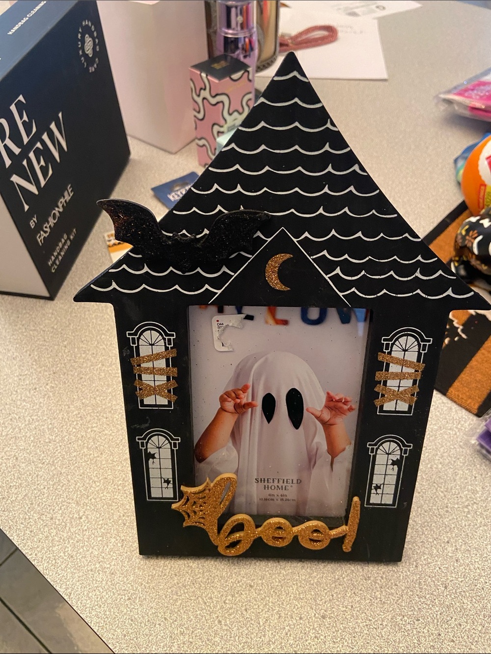 Sheffield Home Black and Gold Halloween House Frame